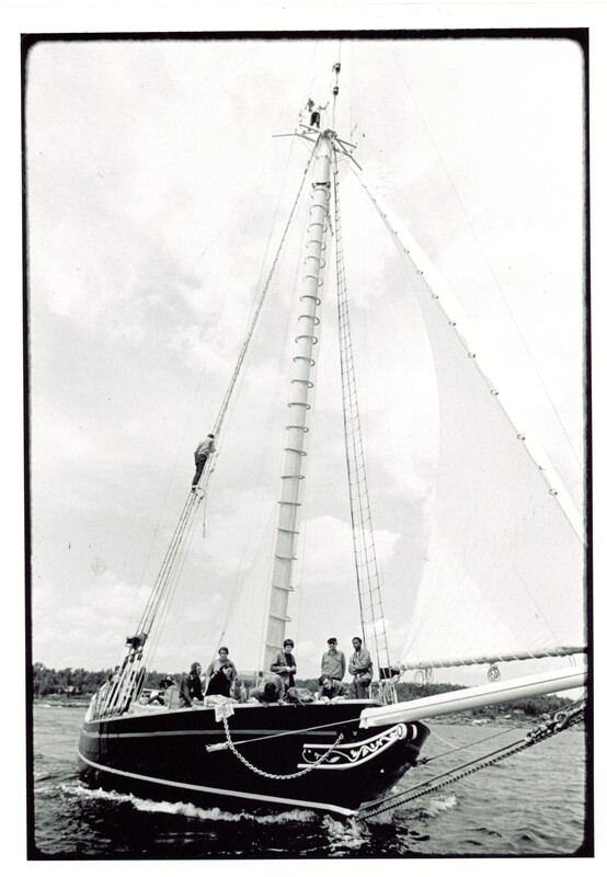 The crew sailed along the Atlantic Coast, performing concerts at towns along the waterfront. 